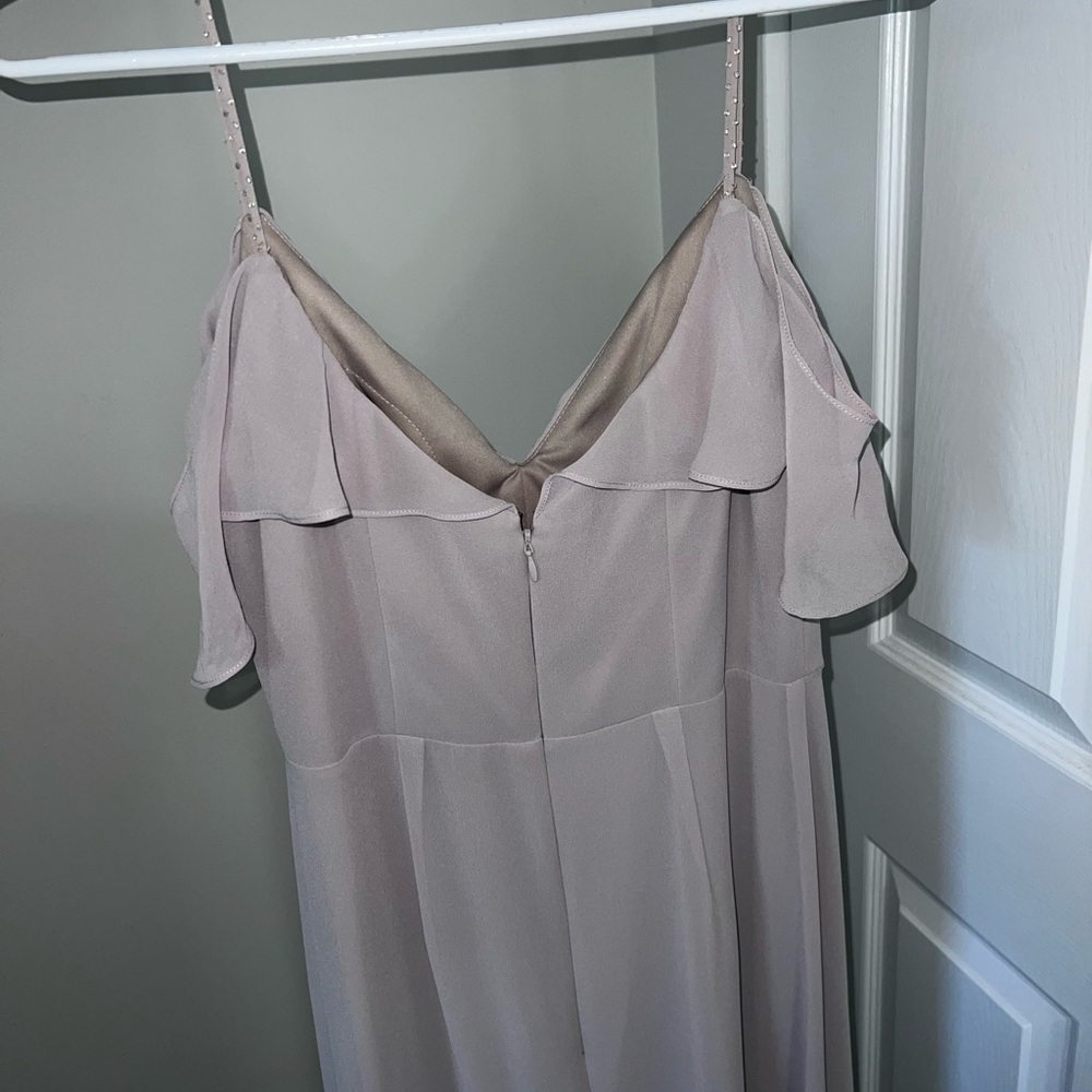 Bill Levkoff Cream Ruffled Maxi Gown - Picture 7 of 11